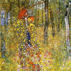 Farm Garden with Crucifix by Gustav Klimt Oil Painting