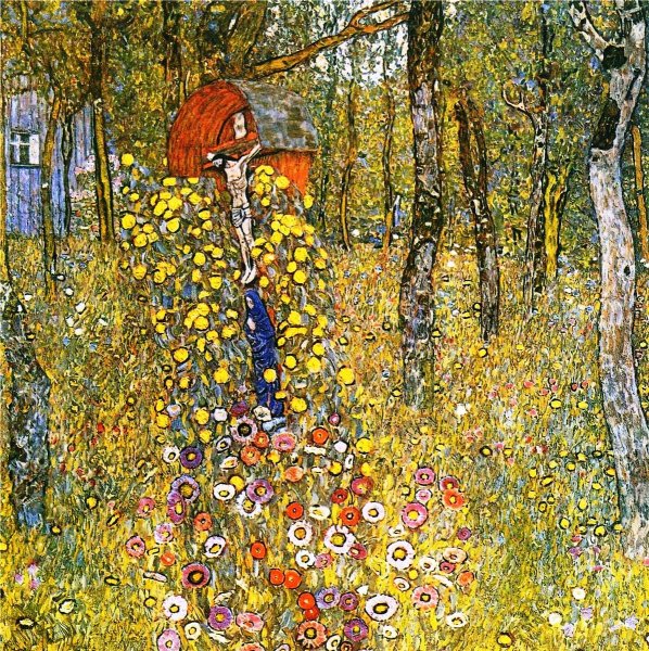 Main Product Photo of Farm Garden with Crucifix Painting by Gustav Klimt