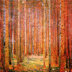 Fir Forest I Oil painting by Gustav Klimt