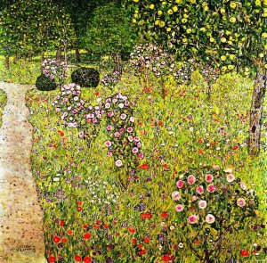 Fruit Garden with Roses by Gustav Klimt Oil Painting