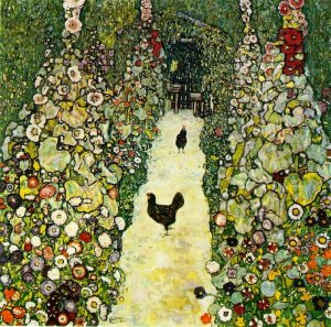 Garden Path with Chickens Oil painting by Gustav Klimt