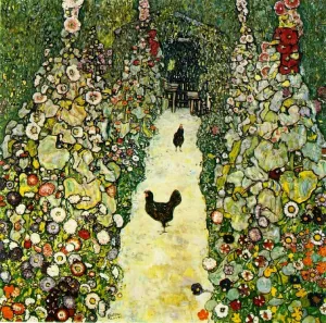 Garden Path with Chickens painting by Gustav Klimt