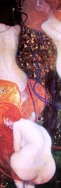 Goldfish painting by Gustav Klimt