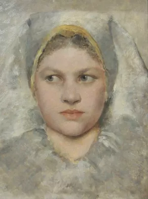 Head Study of a Girl von Hana by Gustav Klimt Oil Painting