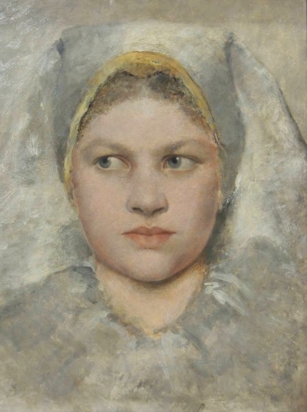 Head Study of a Girl von Hana by Gustav Klimt - Hand-Painted Oil Painting Reproduction