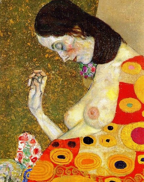 Hope II Detail by Gustav Klimt - Hand-Painted Oil Painting Reproduction