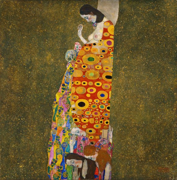Hope, II  by Gustav Klimt - Hand-Painted Oil Painting Reproduction