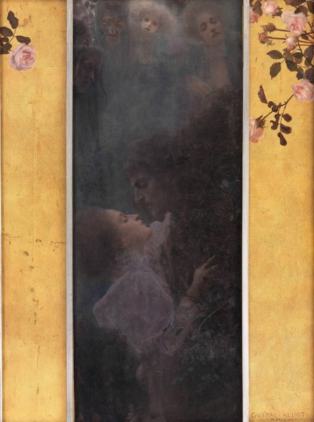 Liebe  by Gustav Klimt - Hand-Painted Oil Painting Reproduction