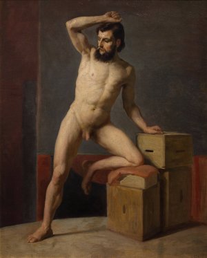 Male act by Gustav Klimt Oil Painting