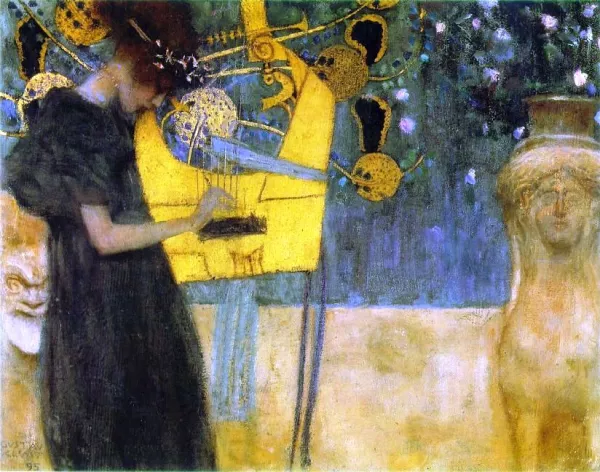 Music I by Gustav Klimt Oil Painting Reproduction For Sale