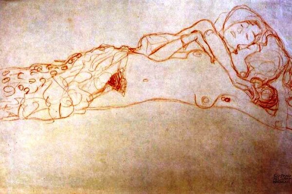 Nude    by Gustav Klimt - Hand-Painted Oil Painting Reproduction