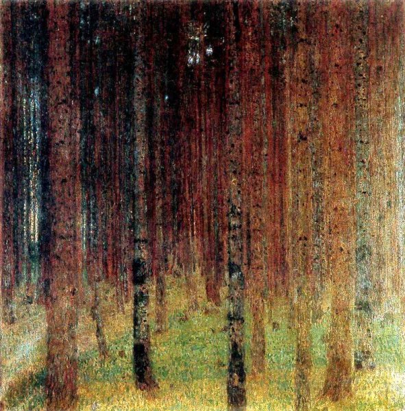 Pine Forest by Gustav Klimt - Hand-Painted Oil Painting Reproduction