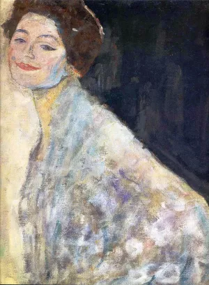 Portrait of a Lady in White Unfinished by Gustav Klimt Oil Painting