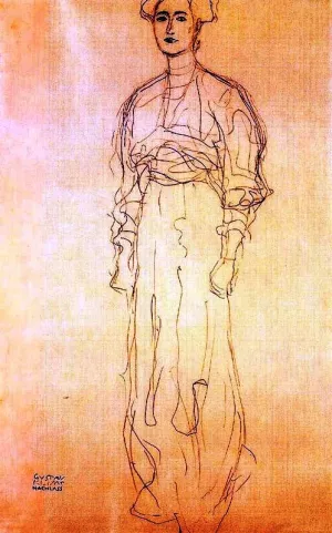 Portrait of Mrs. Wittengenstein Study by Gustav Klimt Oil Painting