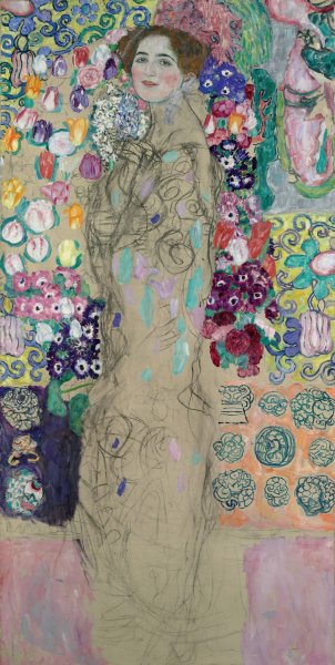 Posthumous Portrait of Ria Munk III  by Gustav Klimt - Hand-Painted Oil Painting Reproduction