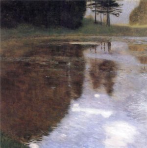 Quiet Pond in the Park of Appeal by Gustav Klimt Oil Painting