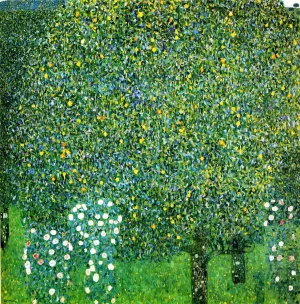 Roses Under the Trees by Gustav Klimt Oil Painting