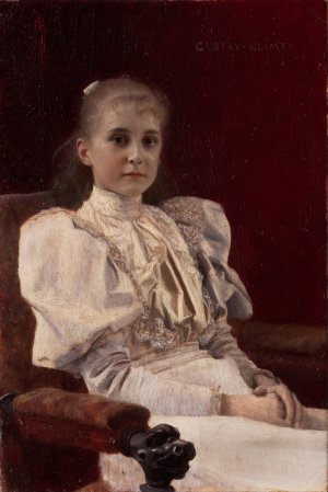 Seated Young Girl by Gustav Klimt Oil Painting