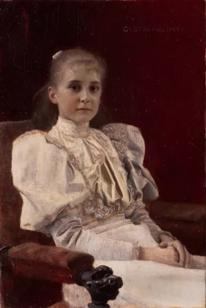 Seated Young Girl by Gustav Klimt Oil Painting