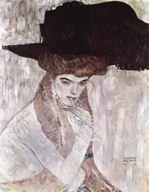 The Black Feather Hat by Gustav Klimt Oil Painting