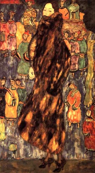 The Polecat Fur by Gustav Klimt - Hand-Painted Oil Painting Reproduction