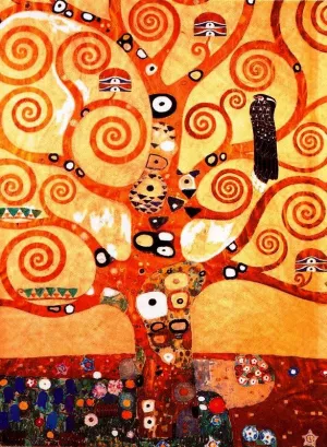 Tree of Life, Central Section, Pattern for Stoclet Frieze by Gustav Klimt - Oil Painting Reproduction