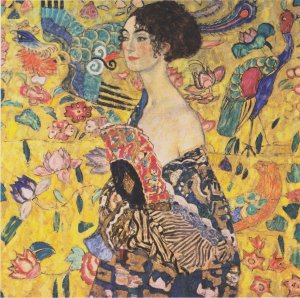 Woman with fan by Gustav Klimt Oil Painting