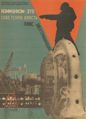 Communism Equals Soviet Power plus Electrification by Gustav Klutsis Oil Painting