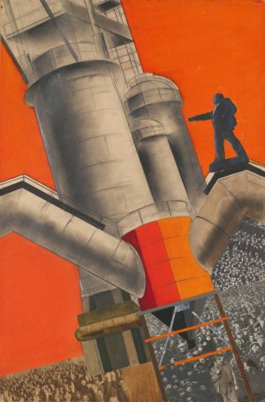 Lenin and socialist reconstruction by Gustav Klutsis Oil Painting