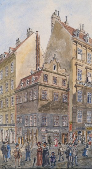 Der Salzgries in Wien by Gustav Korompay Oil Painting