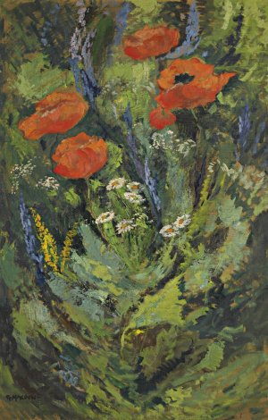Poppies Oil painting by Gustav Macoun