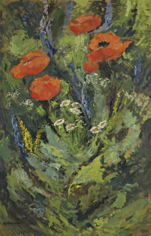 Poppies by Gustav Macoun Oil Painting