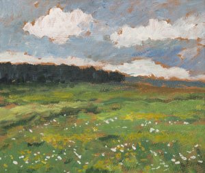 Study of a Landscape by Gustav Macoun Oil Painting