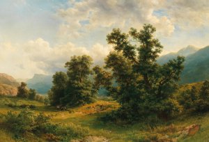 Motiv aus dem Etschtal, Sudtirol by Gustav Maria Jager Oil Painting