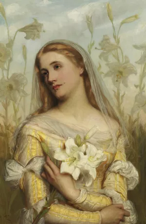 Lilies by Gustav Pope Oil Painting