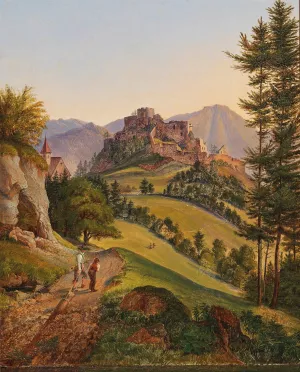 Die Ruine der Veste Clam bey Schottwien by Gustav Reinhold Oil Painting