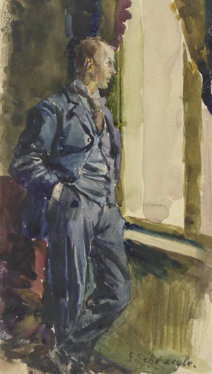 Bildnis eines Sohnes des Kunstlers by Gustav Schraegle Oil Painting