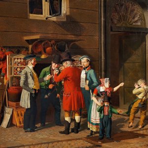 Gadescene by Gustav Theodor Wegener Oil Painting