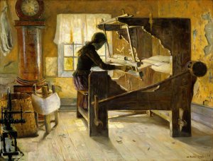 At the Loom by Gustav Wentzel Oil Painting