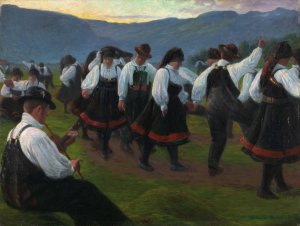Dance in Setesdal by Gustav Wentzel Oil Painting