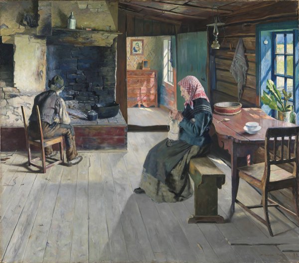 The retired Farmers  by Gustav Wentzel - Hand-Painted Oil Painting Reproduction