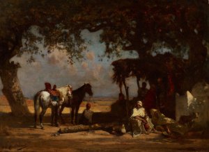 An Arab Encampment by Gustave-Achille Guillaumet Oil Painting