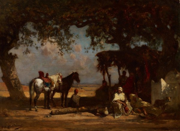 Main Product Photo of An Arab Encampment  Painting by Gustave-Achille Guillaumet