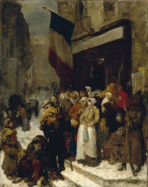 Cantine municipale au faubourg Saint-Martin, pendant le siege de Paris by Gustave-Achille Guillaumet Oil Painting