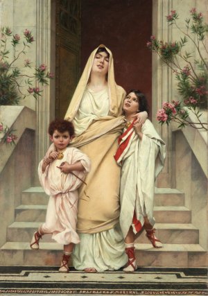 The Mother of the Gracchi by Gustave Boulanger Oil Painting