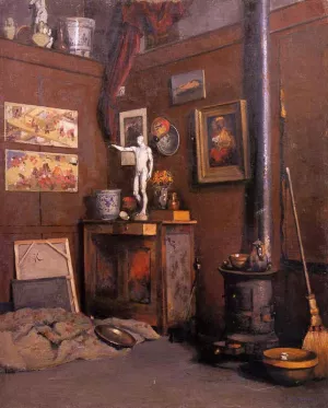 Interior of a Studio with Stove painting by Gustave Caillebotte