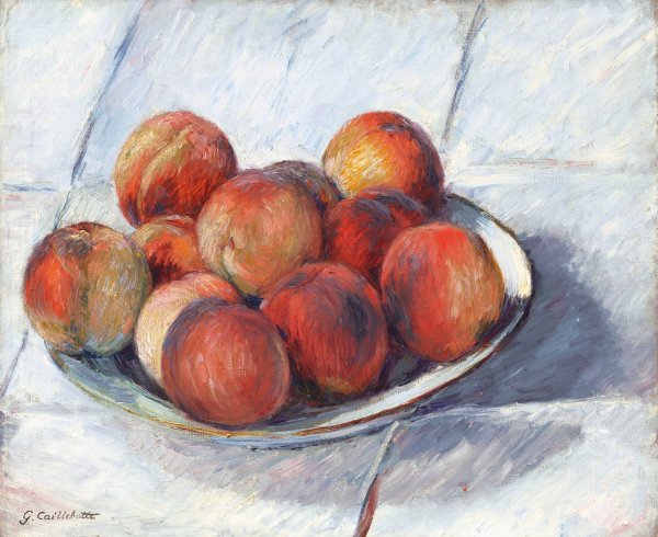 L'Assiette de peches  by Gustave Caillebotte - Hand-Painted Oil Painting Reproduction