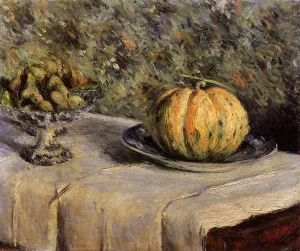 Melon and Bowl of Figs Oil painting by Gustave Caillebotte