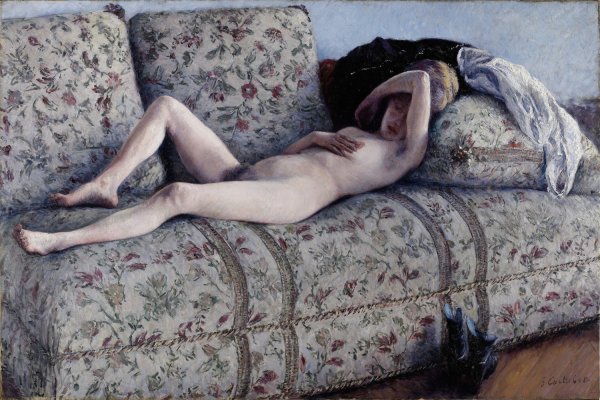 Main Product Photo of Nude on a Couch  Painting by Gustave Caillebotte