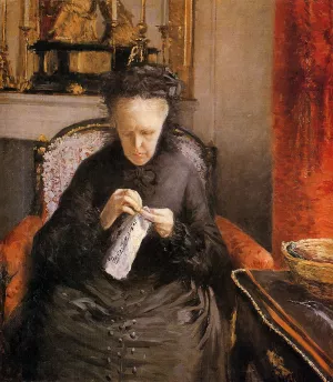 Portait of Madame Martial Caillebote (the artist's mother) by Gustave Caillebotte Oil Painting